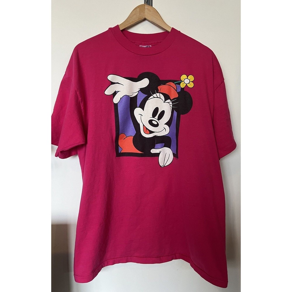 Vintage Single Stitch Pink Minnie Mouse T Shirt Size XL